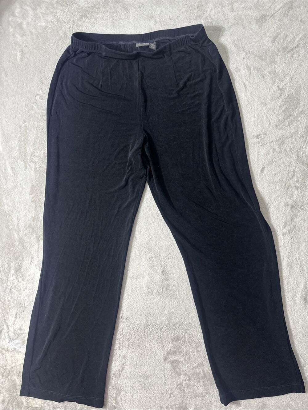 Travelers by Chicos Womens 2 Regular Black Pull On Stretch Straight Leg Pants
